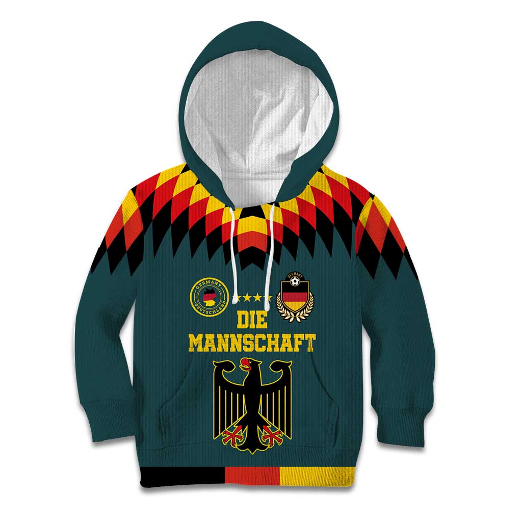 Custom Germany Football 2024 Go Champion Kid Hoodie Design 90s Style Away Color LT03