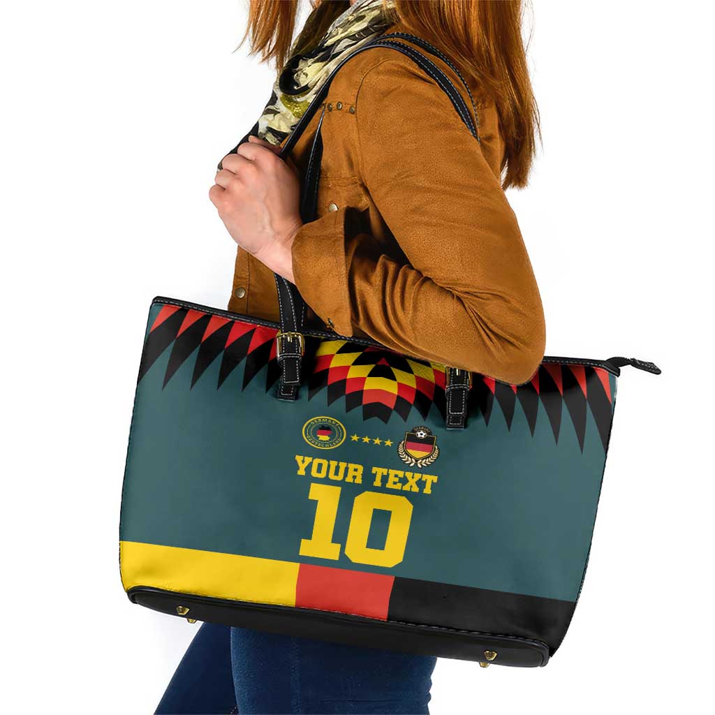 Custom Germany Football 2024 Go Champion Leather Tote Bag Design 90s Style Away Color LT03