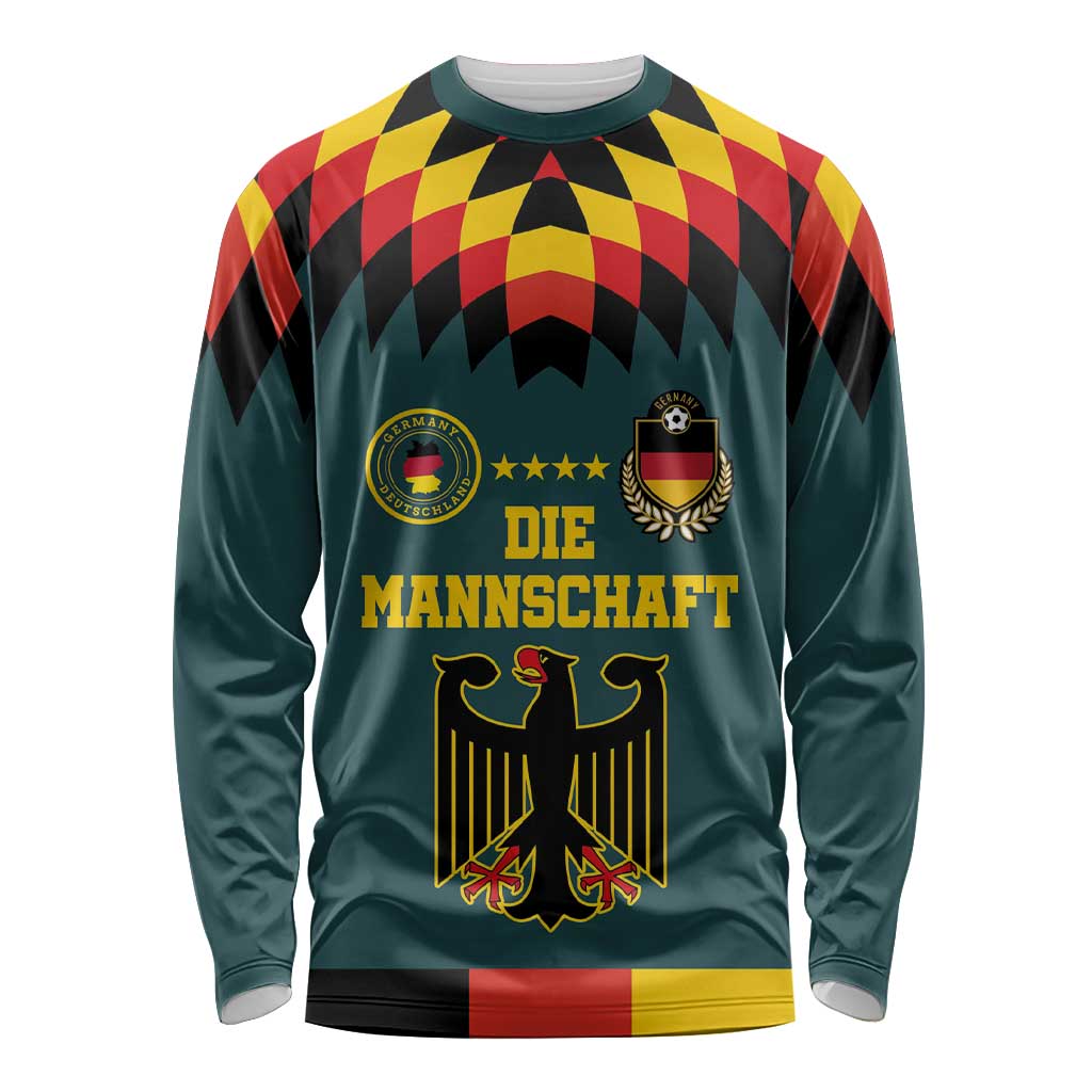 Custom Germany Football 2024 Go Champion Long Sleeve Shirt Design 90s Style Away Color LT03