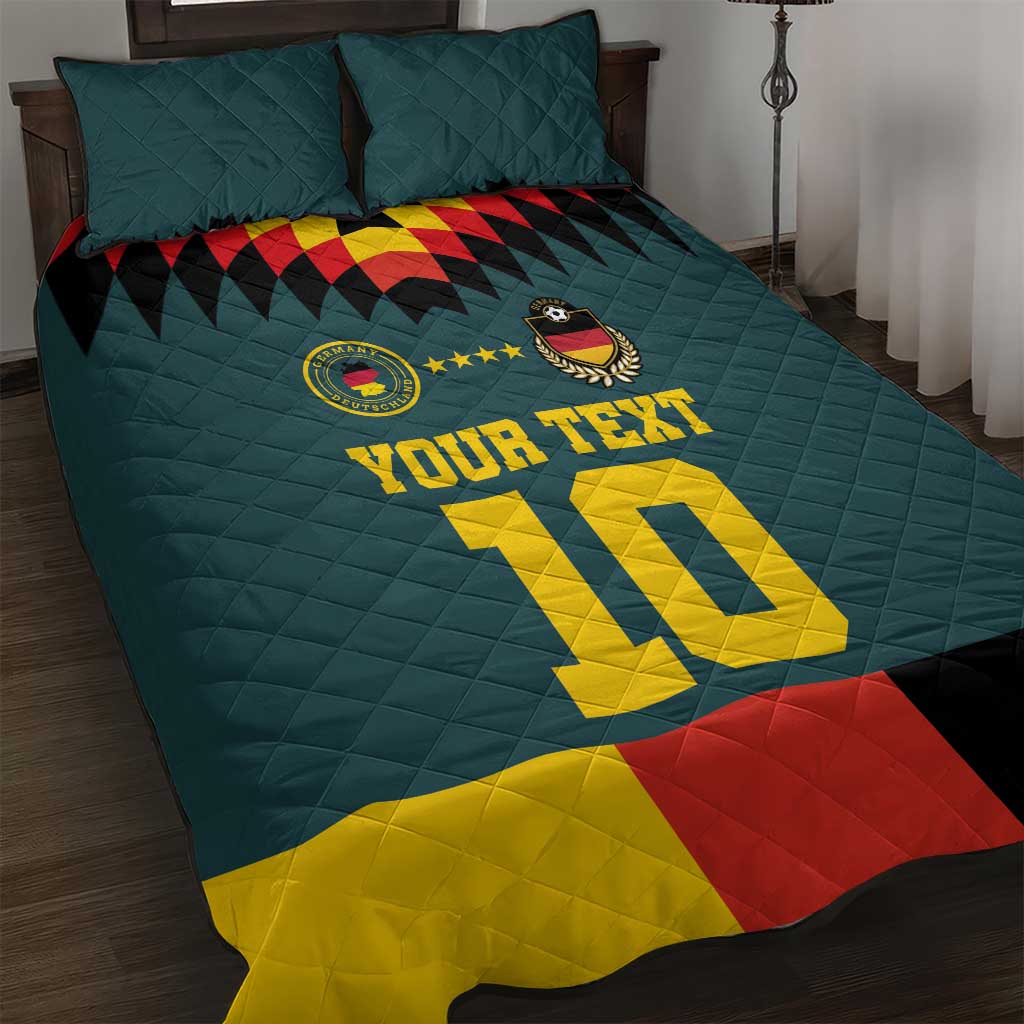 Custom Germany Football 2024 Go Champion Quilt Bed Set Design 90s Style Away Color LT03