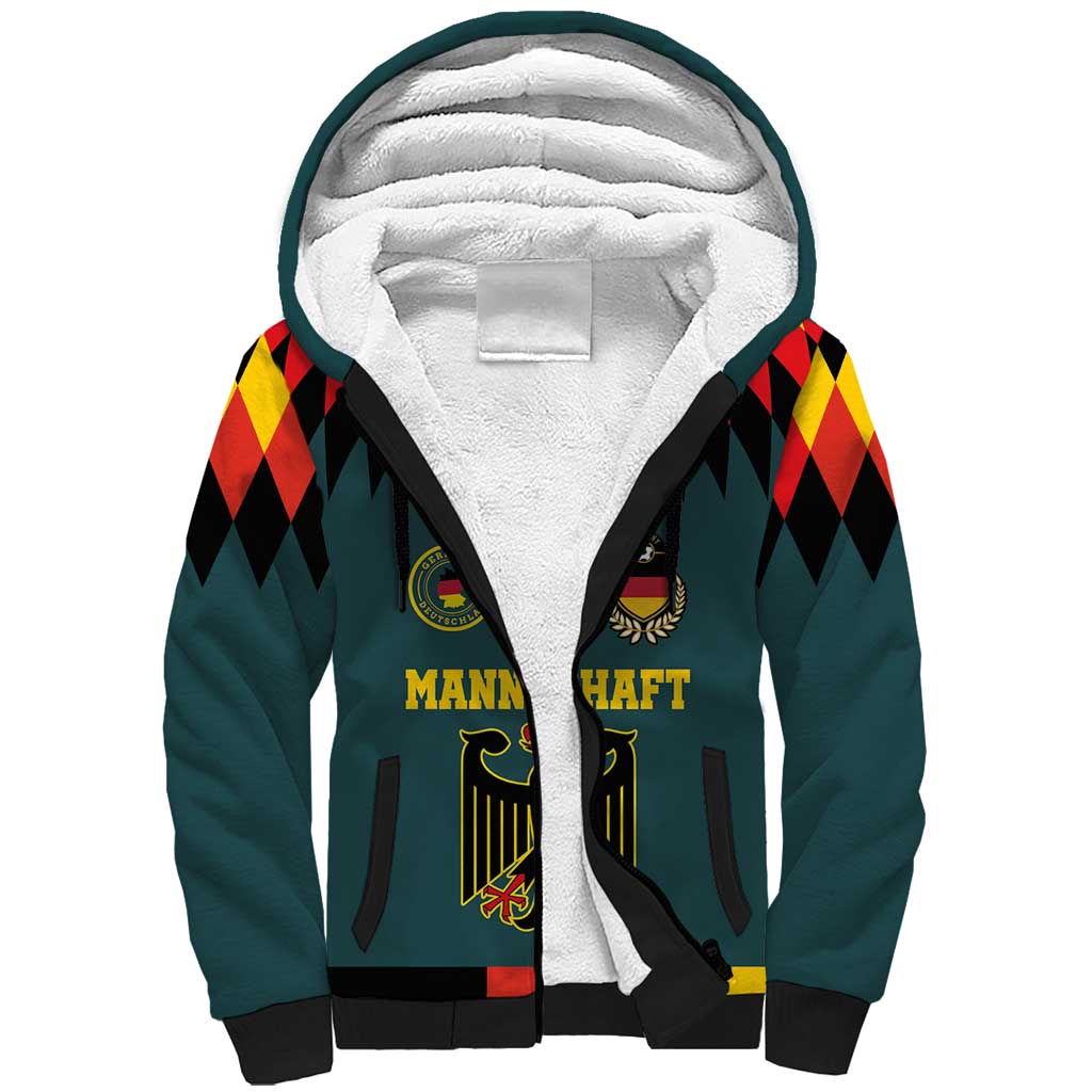 Custom Germany Football 2024 Go Champion Sherpa Hoodie Design 90s Style Away Color LT03