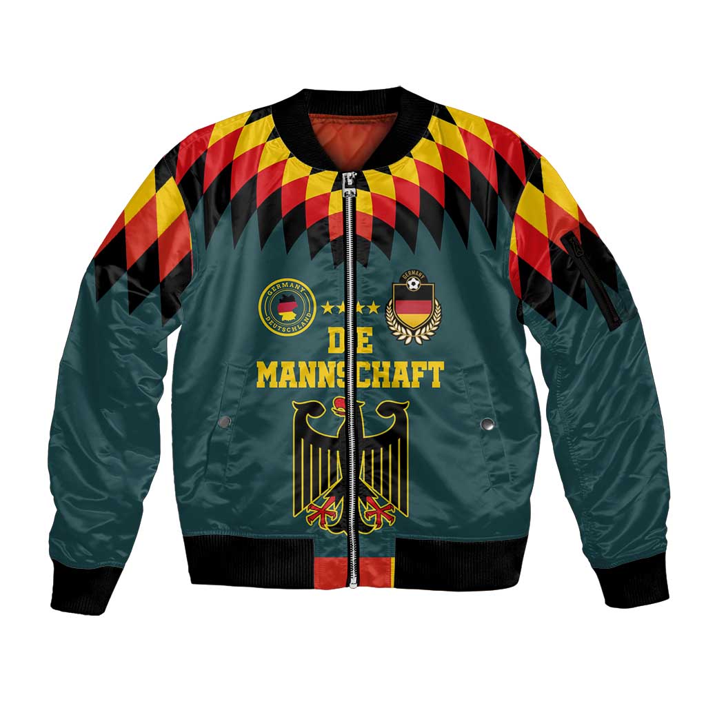 Custom Germany Football 2024 Go Champion Sleeve Zip Bomber Jacket Design 90s Style Away Color LT03