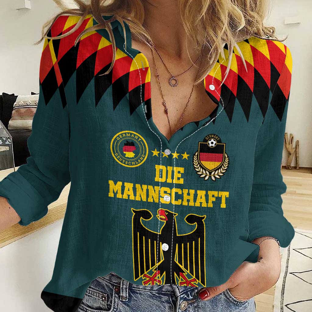 Custom Germany Football 2024 Go Champion Women Casual Shirt Design 90s Style Away Color LT03