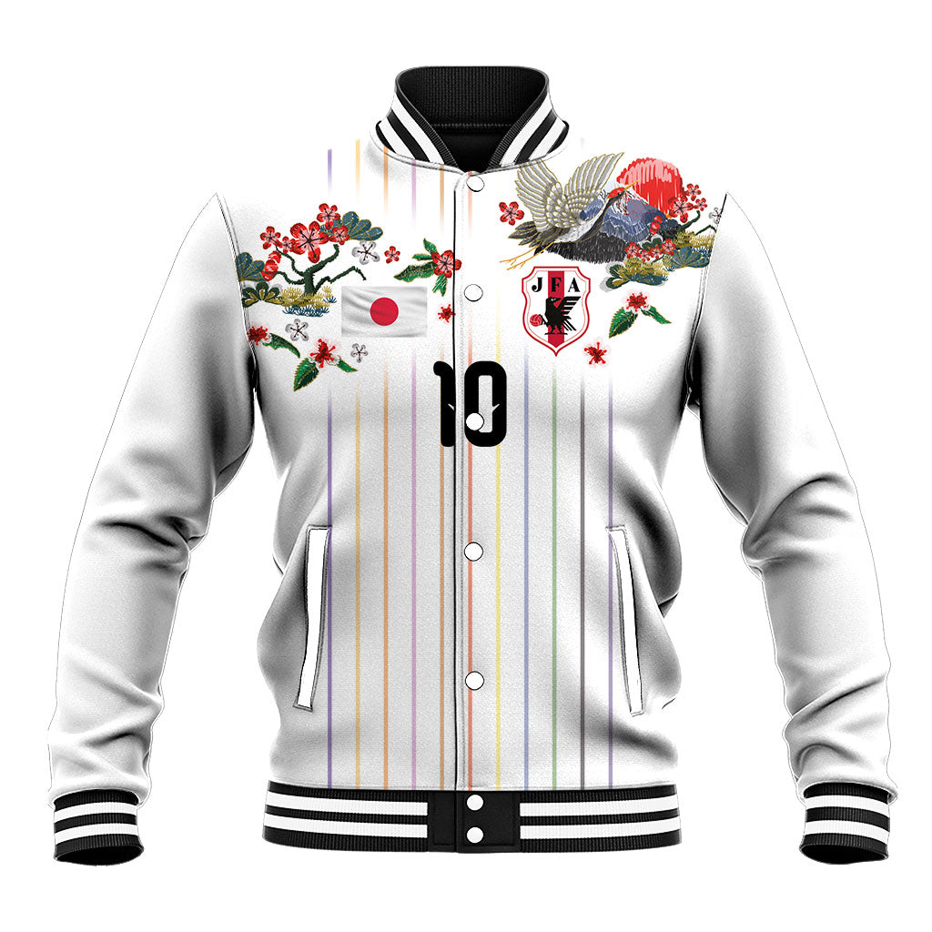 Japan Football Custom Baseball Jacket Colors Beyond Horizon Sashiko Effect White Version
