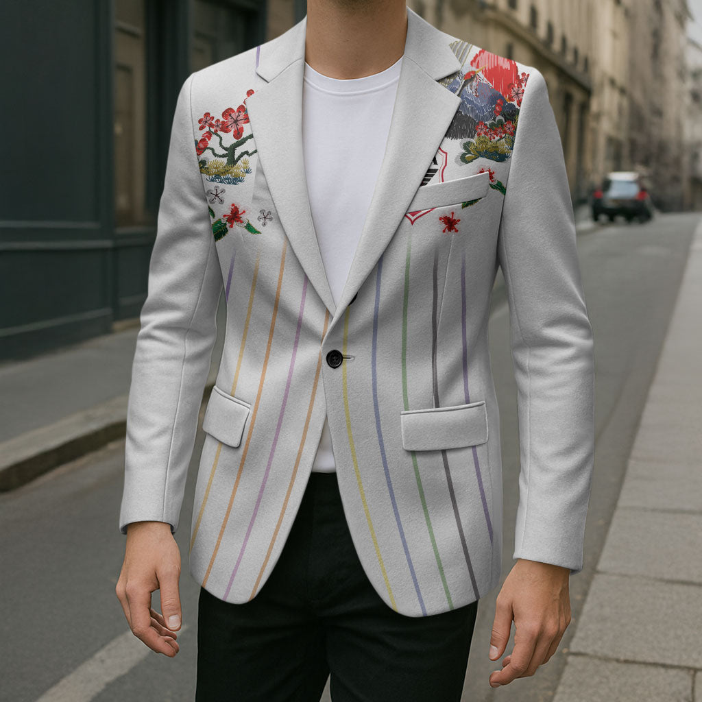Japan Football Custom Blazer Colors Beyond Horizon Sashiko Effect White Version