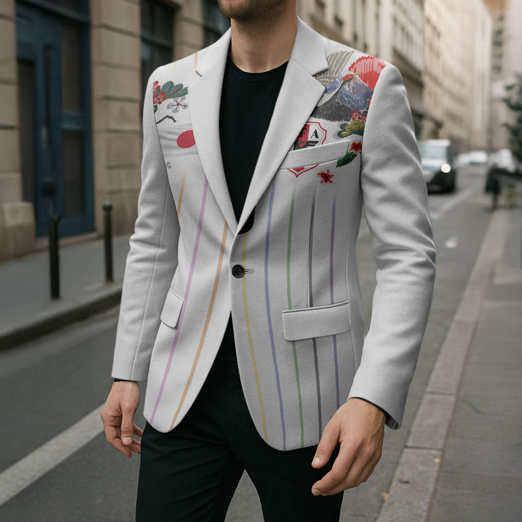 Japan Football Custom Blazer Colors Beyond Horizon Sashiko Effect White Version