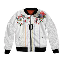 Japan Football Custom Bomber Jacket Colors Beyond Horizon Sashiko Effect White Version