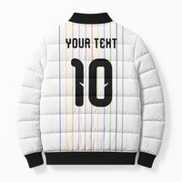 Japan Football Custom Bomber Puffer Jacket Colors Beyond Horizon Sashiko Effect White Version