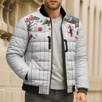Japan Football Custom Bomber Puffer Jacket Colors Beyond Horizon Sashiko Effect White Version