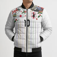 Japan Football Custom Bomber Puffer Jacket Colors Beyond Horizon Sashiko Effect White Version