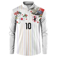 Japan Football Custom Button Sweatshirt Colors Beyond Horizon Sashiko Effect White Version