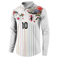 Japan Football Custom Button Sweatshirt Colors Beyond Horizon Sashiko Effect White Version