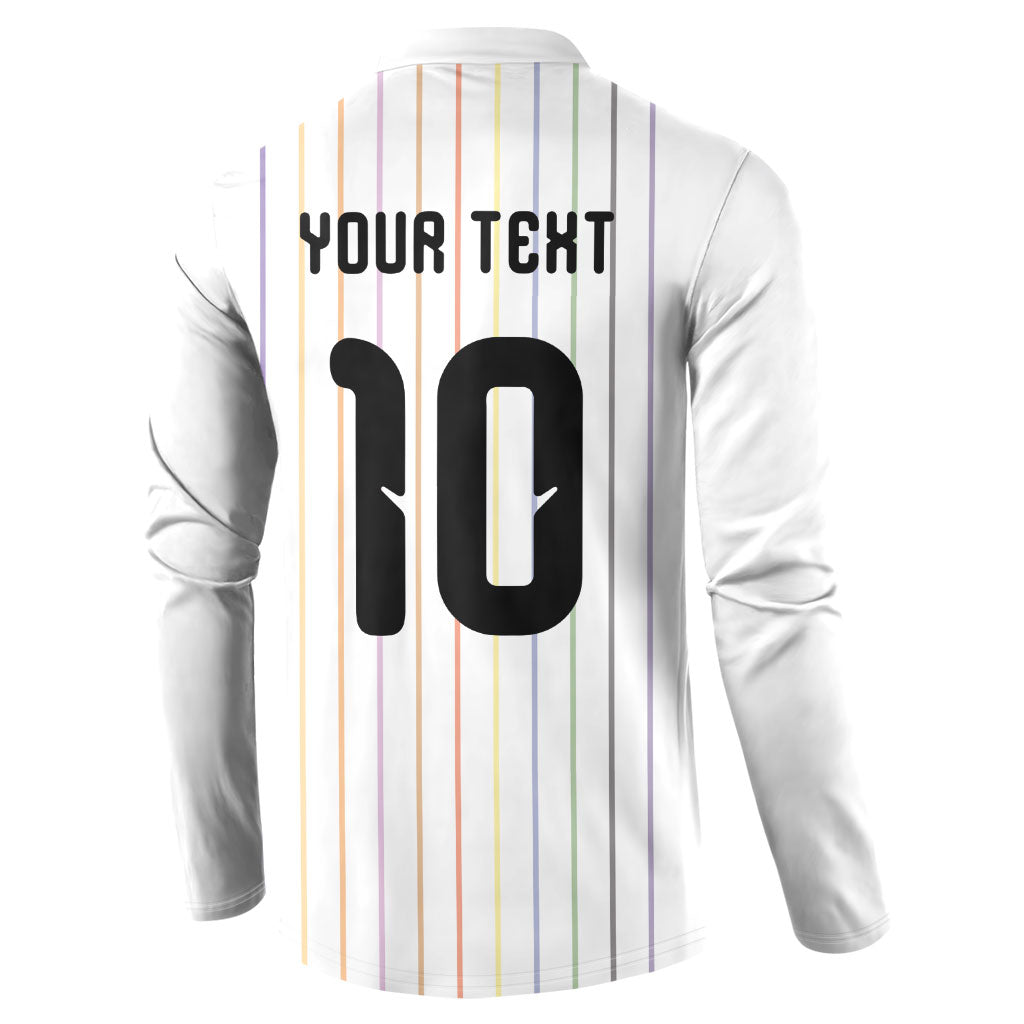 Japan Football Custom Button Sweatshirt Colors Beyond Horizon Sashiko Effect White Version