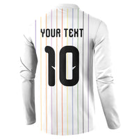 Japan Football Custom Button Sweatshirt Colors Beyond Horizon Sashiko Effect White Version