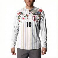Japan Football Custom Button Sweatshirt Colors Beyond Horizon Sashiko Effect White Version