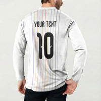 Japan Football Custom Button Sweatshirt Colors Beyond Horizon Sashiko Effect White Version