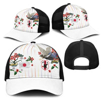 Japan Football Mesh Trucker Cap Colors Beyond Horizon Sashiko Effect White Version