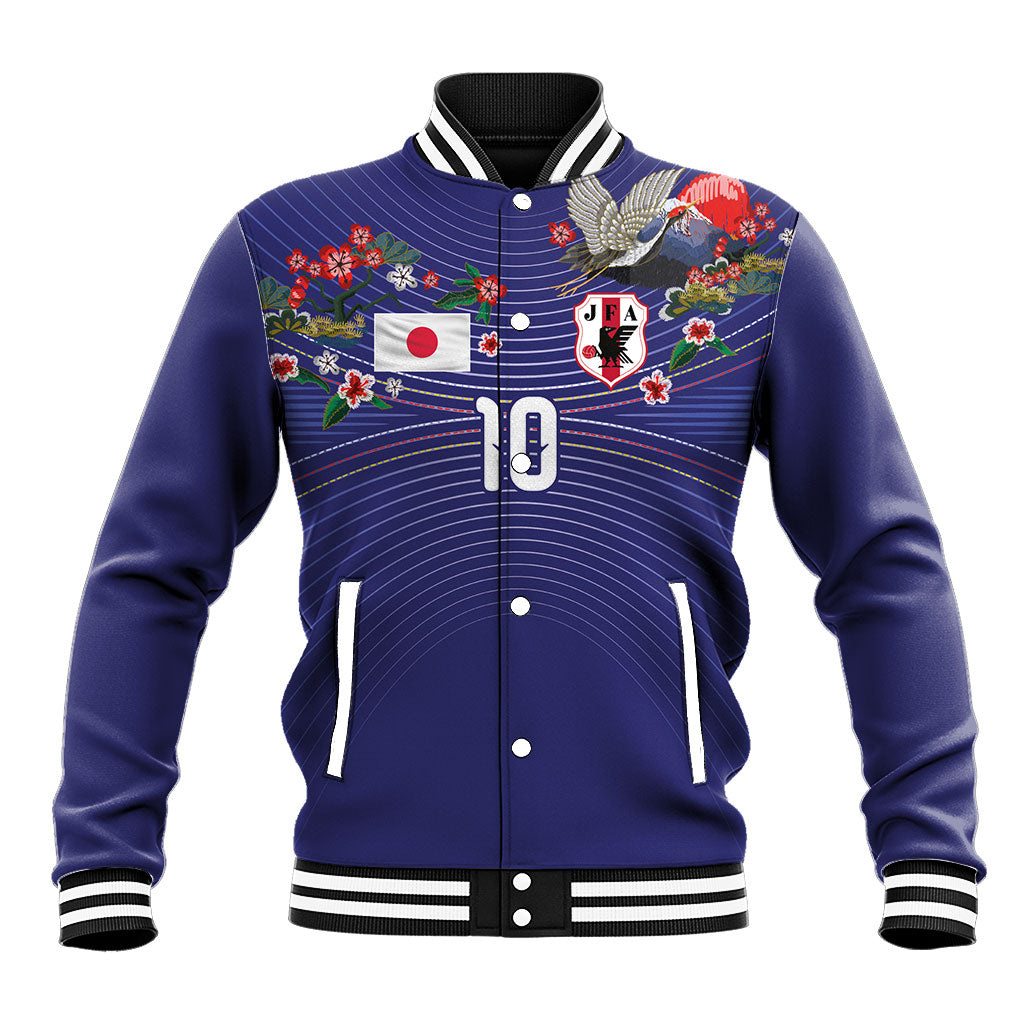 Japan Football Custom Baseball Jacket Japanese Culture with Sashiko Effect