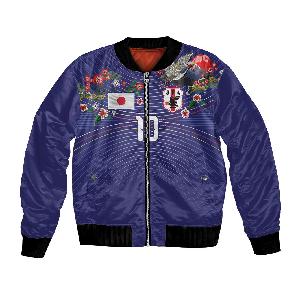 Japan Football Custom Bomber Jacket Japanese Culture with Sashiko Effect