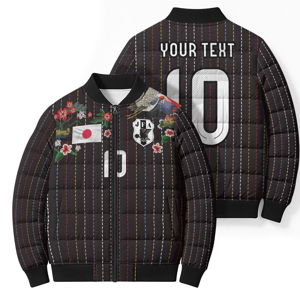 Japan Football Custom Bomber Puffer Jacket Colors Beyond Horizon Sashiko Effect Black Version