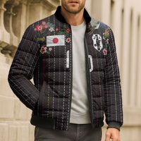 Japan Football Custom Bomber Puffer Jacket Colors Beyond Horizon Sashiko Effect Black Version