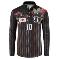 Japan Football Custom Button Sweatshirt Colors Beyond Horizon Sashiko Effect Black Version