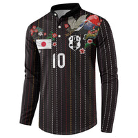 Japan Football Custom Button Sweatshirt Colors Beyond Horizon Sashiko Effect Black Version