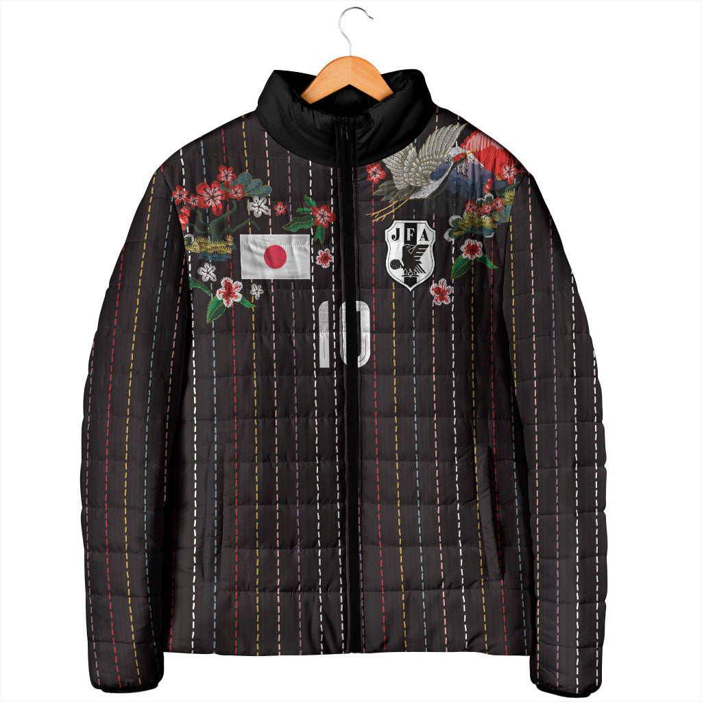 Japan Football Custom Padded Jacket Colors Beyond Horizon Sashiko Effect Black Version