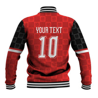 Austria Football Custom Baseball Jacket Bundesadler Red Checkerboard Eagle