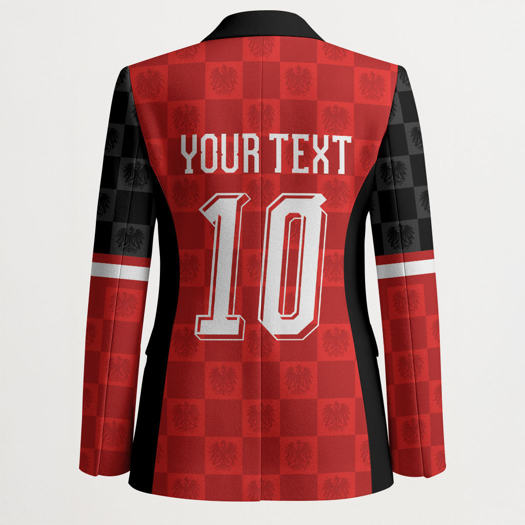 Austria Football Custom Blazer Bundesadler Red Checkerboard Eagle