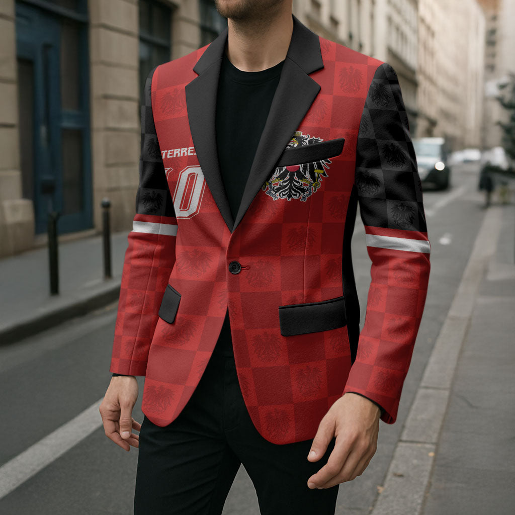Austria Football Custom Blazer Bundesadler Red Checkerboard Eagle