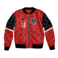 Austria Football Custom Bomber Jacket Bundesadler Red Checkerboard Eagle