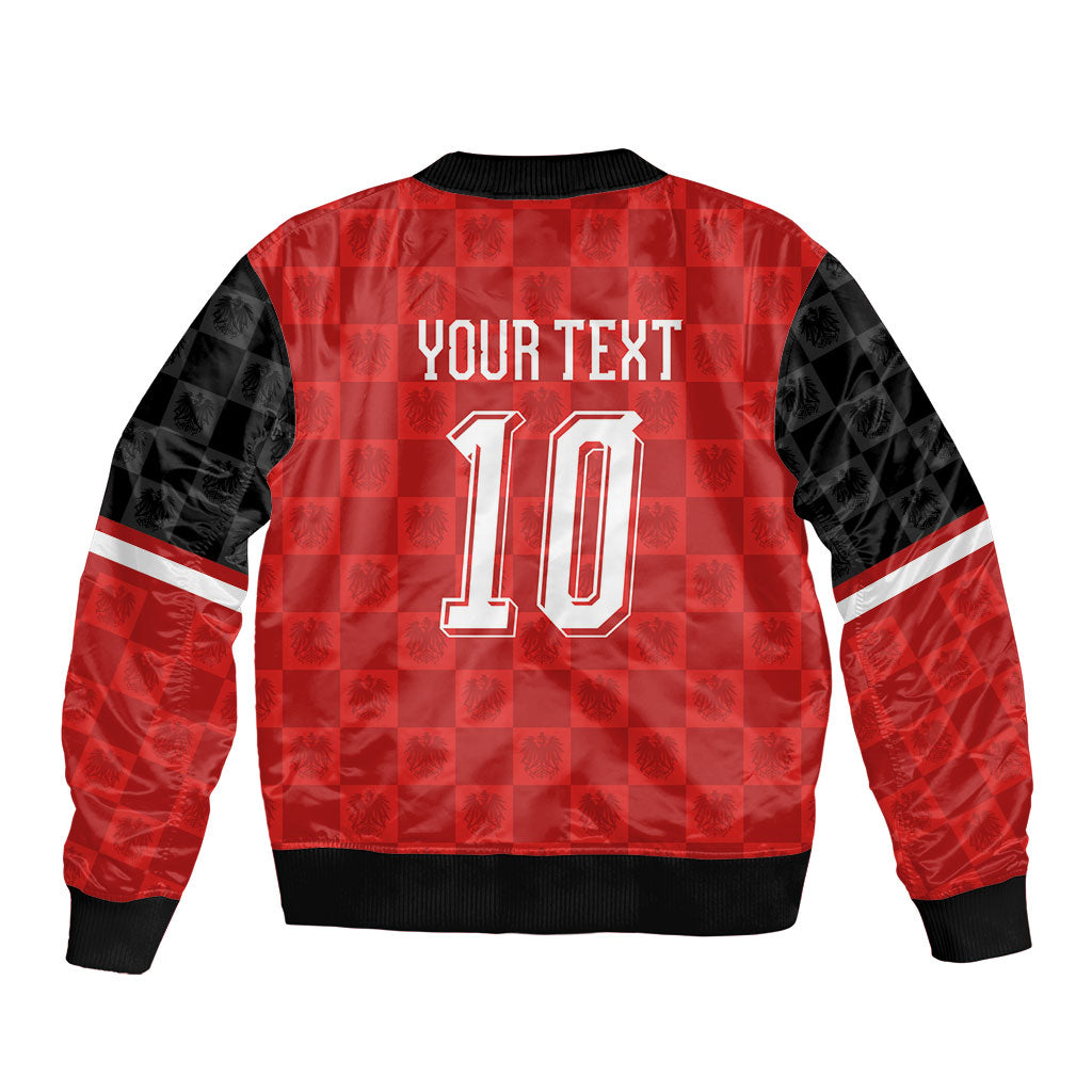Austria Football Custom Bomber Jacket Bundesadler Red Checkerboard Eagle