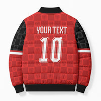 Austria Football Custom Bomber Puffer Jacket Bundesadler Red Checkerboard Eagle