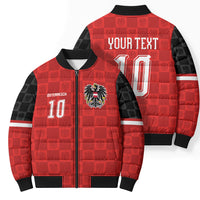 Austria Football Custom Bomber Puffer Jacket Bundesadler Red Checkerboard Eagle