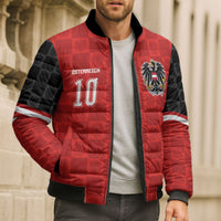 Austria Football Custom Bomber Puffer Jacket Bundesadler Red Checkerboard Eagle