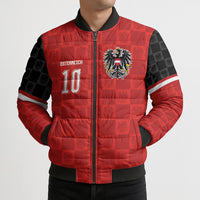 Austria Football Custom Bomber Puffer Jacket Bundesadler Red Checkerboard Eagle