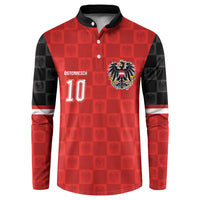 Austria Football Custom Button Sweatshirt Bundesadler Red Checkerboard Eagle
