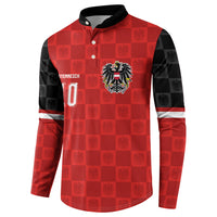 Austria Football Custom Button Sweatshirt Bundesadler Red Checkerboard Eagle