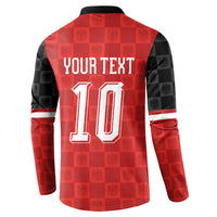 Austria Football Custom Button Sweatshirt Bundesadler Red Checkerboard Eagle