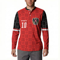Austria Football Custom Button Sweatshirt Bundesadler Red Checkerboard Eagle