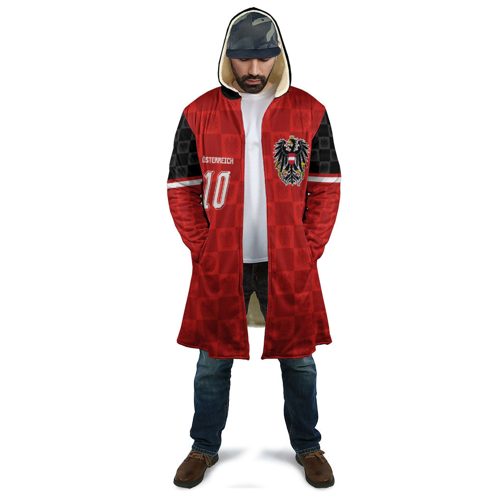 Austria Football Custom Cloak Bundesadler Red Checkerboard Eagle