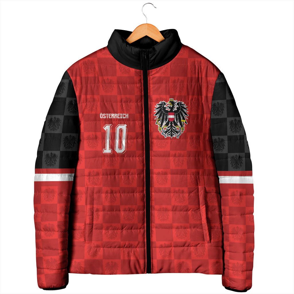 Austria Football Custom Padded Jacket Bundesadler Red Checkerboard Eagle