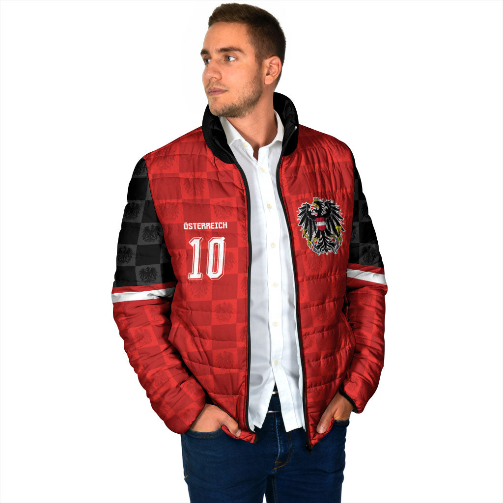 Austria Football Custom Padded Jacket Bundesadler Red Checkerboard Eagle