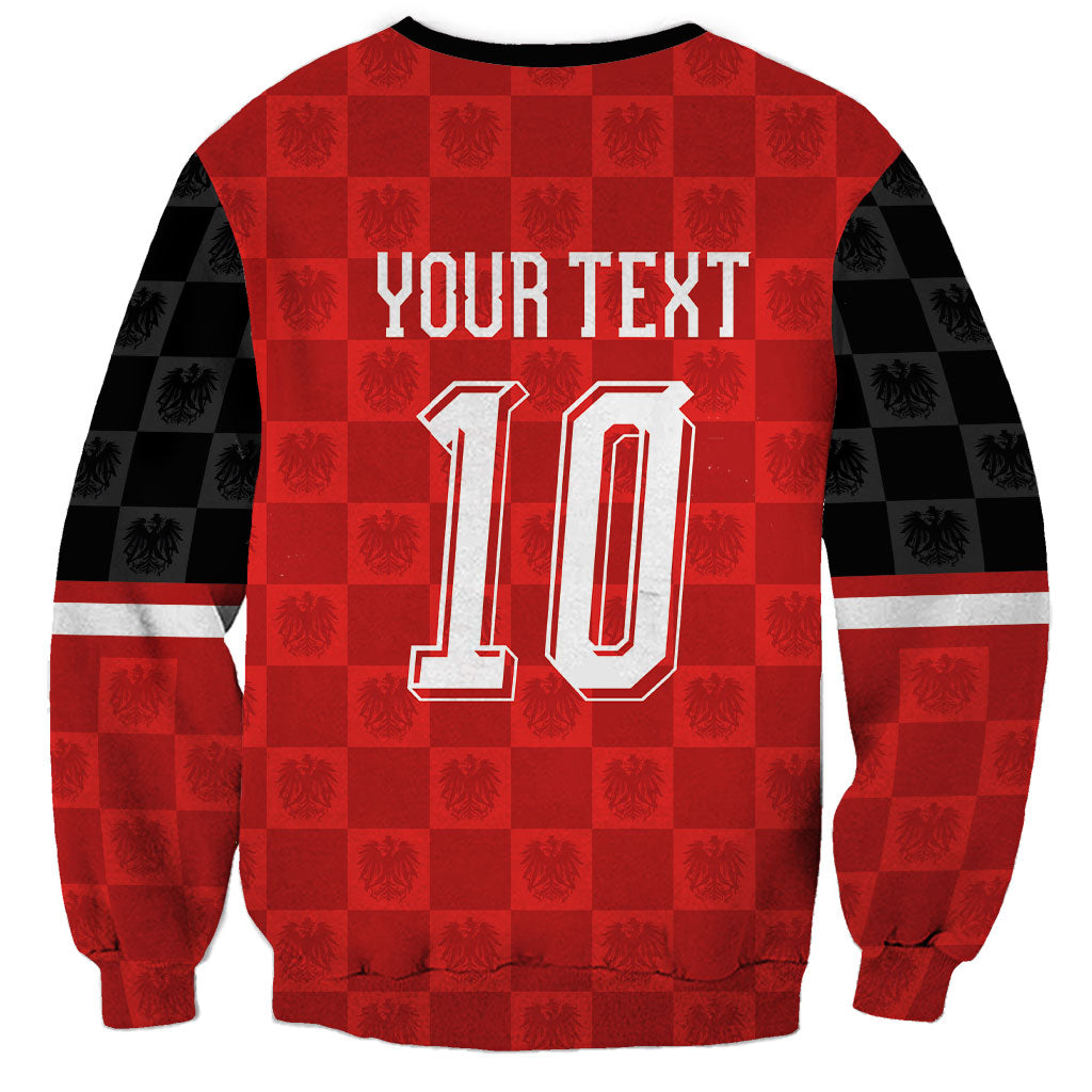 Austria Football Custom Sweatshirt Bundesadler Red Checkerboard Eagle