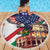 Italian American Heritage Month Beach Blanket USA Eagle and The Colosseum with National Flag - Wonder Print Shop