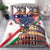 Italian American Heritage Month Bedding Set USA Eagle and The Colosseum with National Flag - Wonder Print Shop