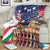 Italian American Heritage Month Blanket USA Eagle and The Colosseum with National Flag