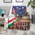 Italian American Heritage Month Blanket USA Eagle and The Colosseum with National Flag