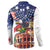 Italian American Heritage Month Button Sweatshirt USA Eagle and The Colosseum with National Flag - Wonder Print Shop